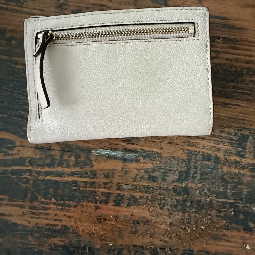 kate spade cream leather card holder with yellow trim - Picture 3 of 3
